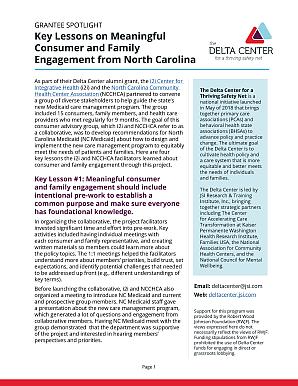 Key Lessons on Meaningful Consumer and Family Engagement from North Carolina thumbnail